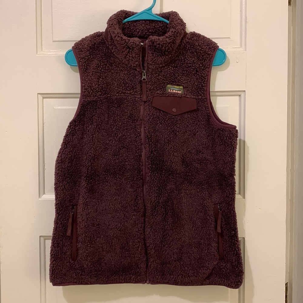 L.L. Bean Burgundy Fleece Vest